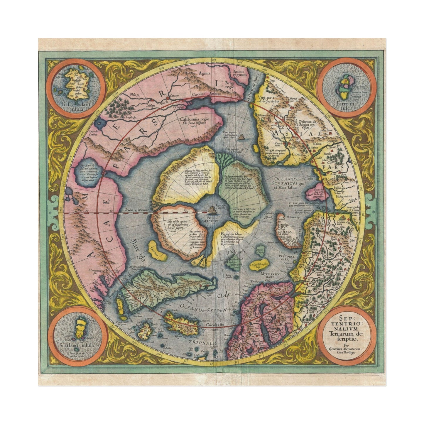 First Map of the North Pole - Gerard Mercator and Jodocus Hondius (1606)
